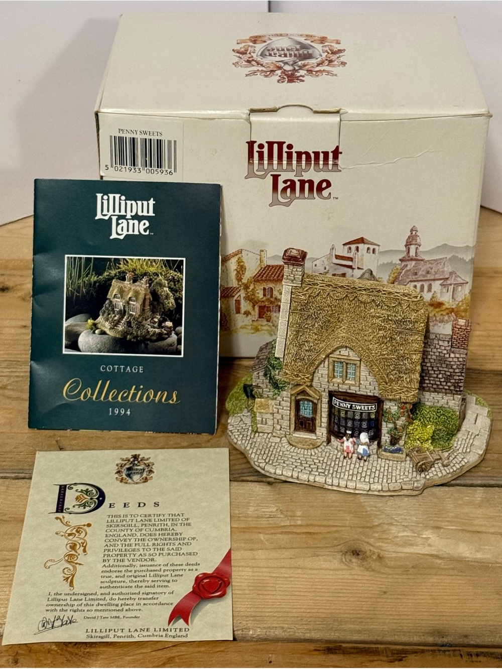 1994 Lilliput Lane Penny Sweets Candy Shop Boxed w Deed Retired English